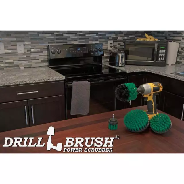 Drillbrush Kitchen Medium Green Drill Brush (4 Piece) G-S-542O-QC-DB Drillbrush 2