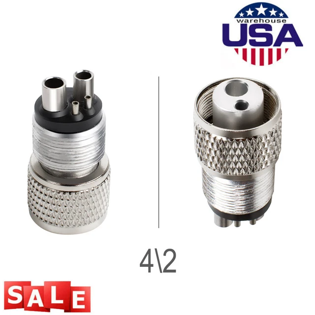 High Speed Dental Handpiece Tubing Adapter Changer 4 Holes to 2 Holes Device