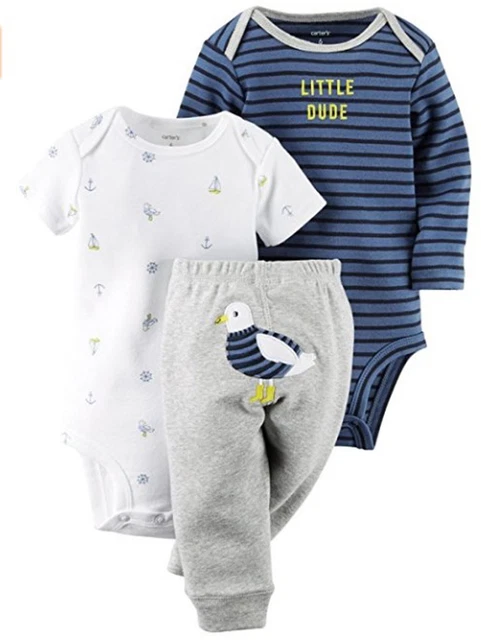 NEW Carters Baby Boys Blue Seagull 3 Pc Nautical Bodysuit Pants Set 24 Months