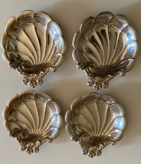 Vintage Set Of 4 Lunt sterling silver Nut Bon Bon Dishes Dish 3” Excellent 3