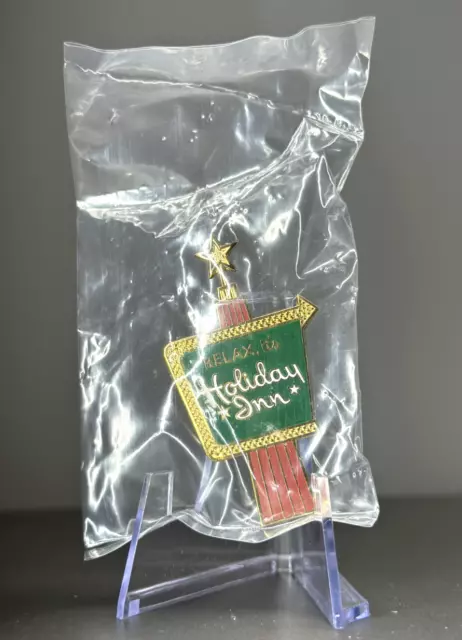 New Vintage Relax It's Holiday Inn Hotel Hat Lapel Pin 1990s Original Packaging