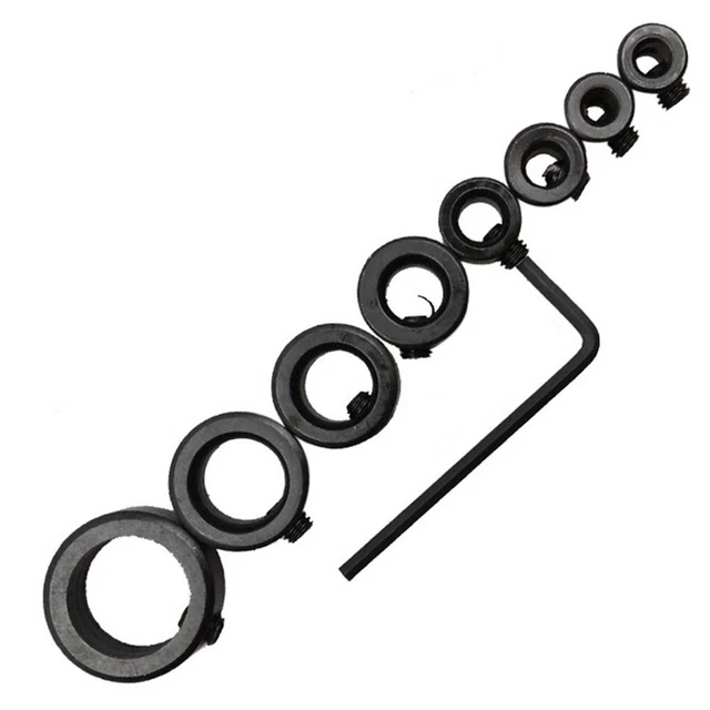 3-16 mm Drill Bit Shaft Depth Stop Collars Ring Set Woodwork Drill Locator 17