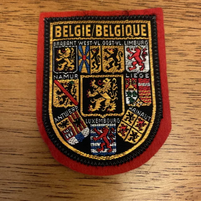 Vintage Travel Souvenir Felt Patch - Belgie/Belgique/Belgium