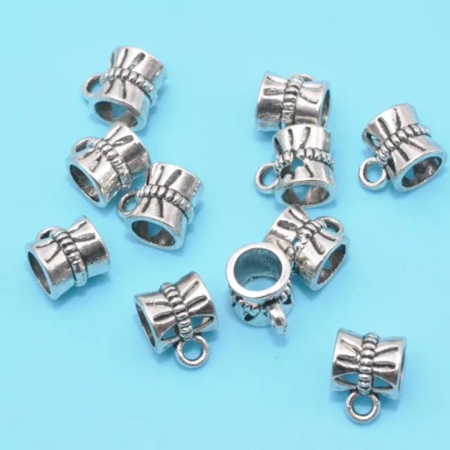 50 piezas Dije Plata Tibetana Fianzas Dije Cuentas Conectores Fianza Conector 6x9 mm