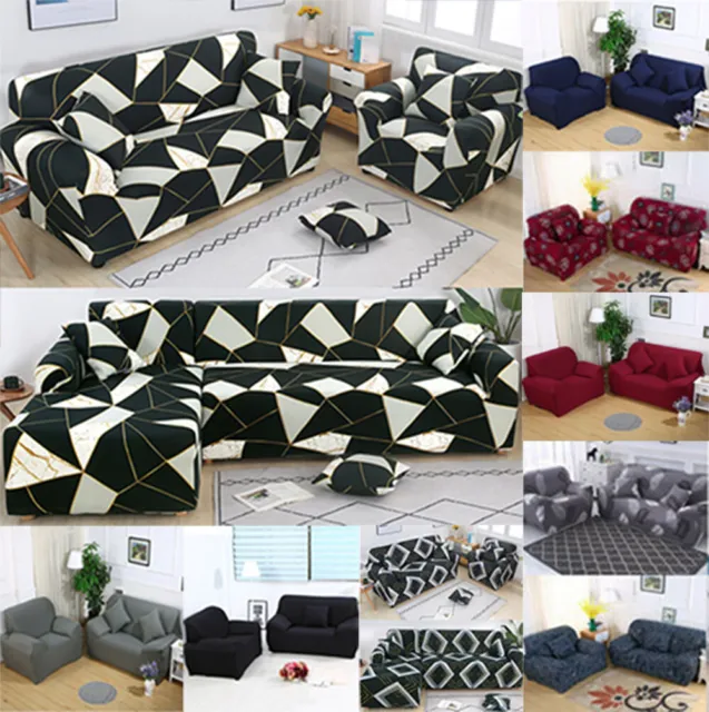 1-4Seater Stretch Sofa Cover L Shape Detachable Sectional Corner Couch Protector
