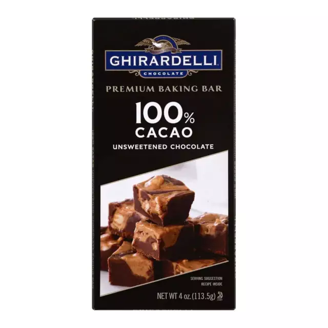 Ghirardelli  Unsweetened Chocolate 100% Cacao Premium Baking Bar   4 Oz