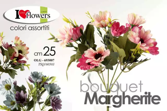 FIORE ARTIFICIALE FIORI Artificiali Gicos Bouquet Margherite Cm 25