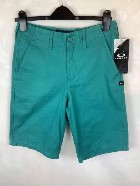 Oakley Mens Chino Cargo Shorts Green Size 28 Waist