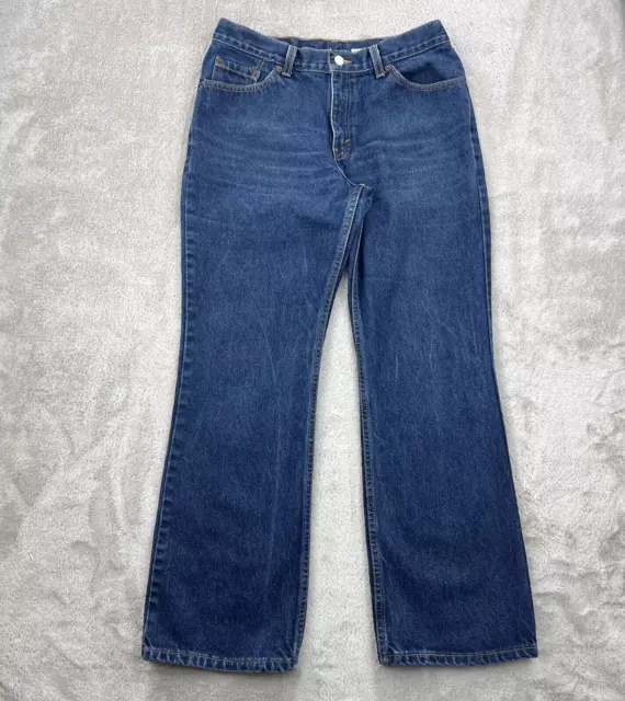 Vtg Levis Jeans Womens 11 Juniors S Blue 517 Bootcut Dark Wash Made In USA Denim