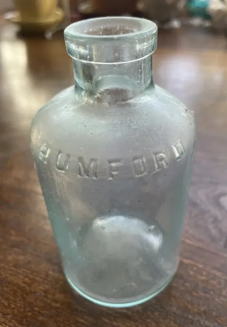 Antique Bottle Rumford Baking Powder Aqua Embossed Glass Circa Early 1900s