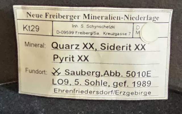 Quarz xx Siderit xx Pyrit xx Grube Sauberg  Ehrenfriedersdorf Erzgebirge Sachsen