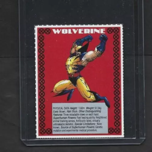 1996 UK Sugar Puffs Cereal X-Men WOLVERINE Card Grey Back Variety