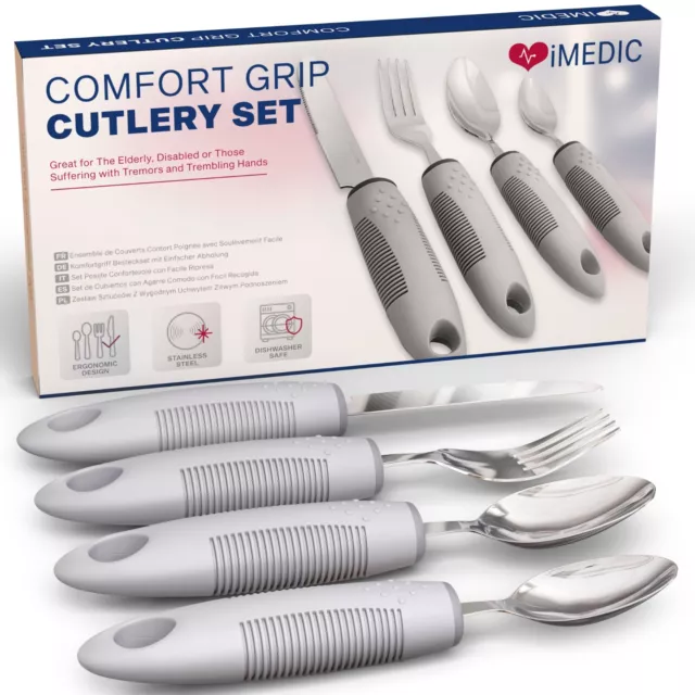 Weighted Cutlery Set Easy Grip Elderly Disabled Parkinsons Care Comfort iMedic