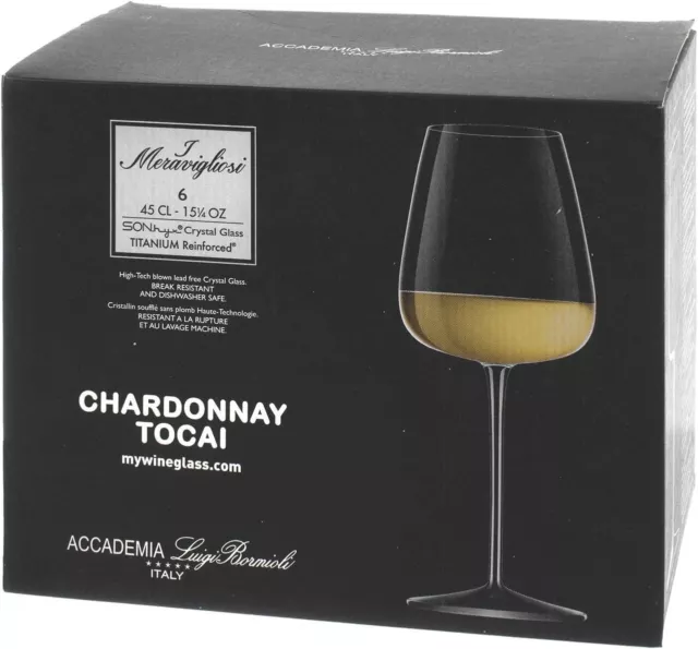 Set 6 Pz  Calice Vino 45 cl Meravigliosi Chardonnay Tocai Bormioli Luigi Vetro