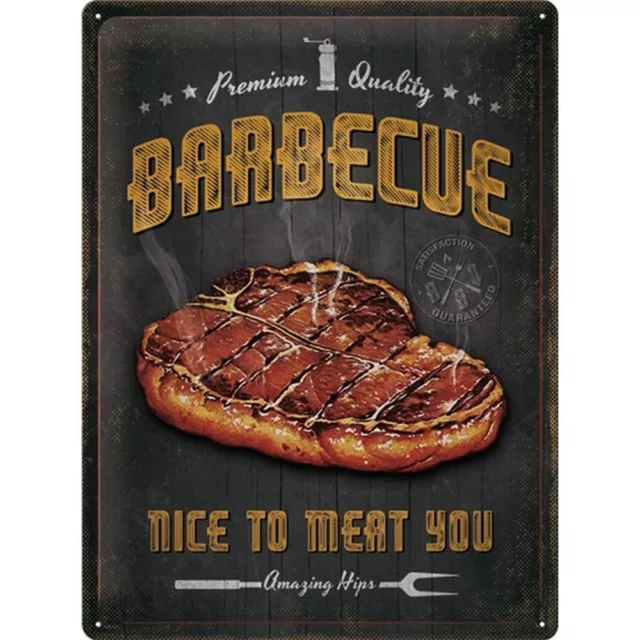 Arte nostálgico - Placa de chapa de cocina retro placa de metal 30x40cm - barbacoa