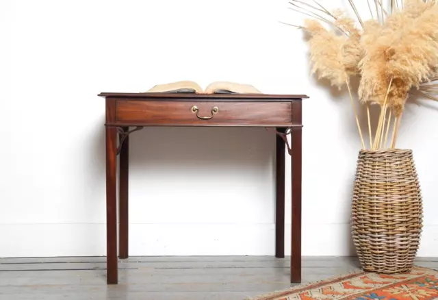 English Antique Mahogany 19th Century Side Table Writing Desk