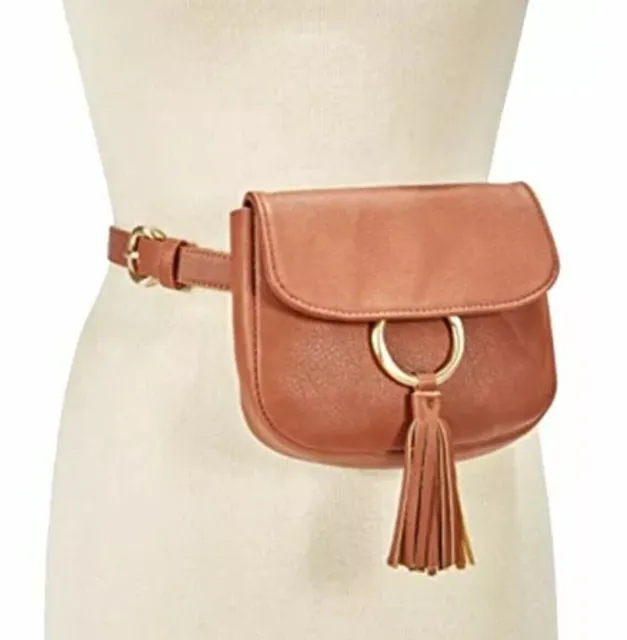 Inc International Concepts Tassel Belt Bag Fanny Pack Cognac Size Medium ~New!!!