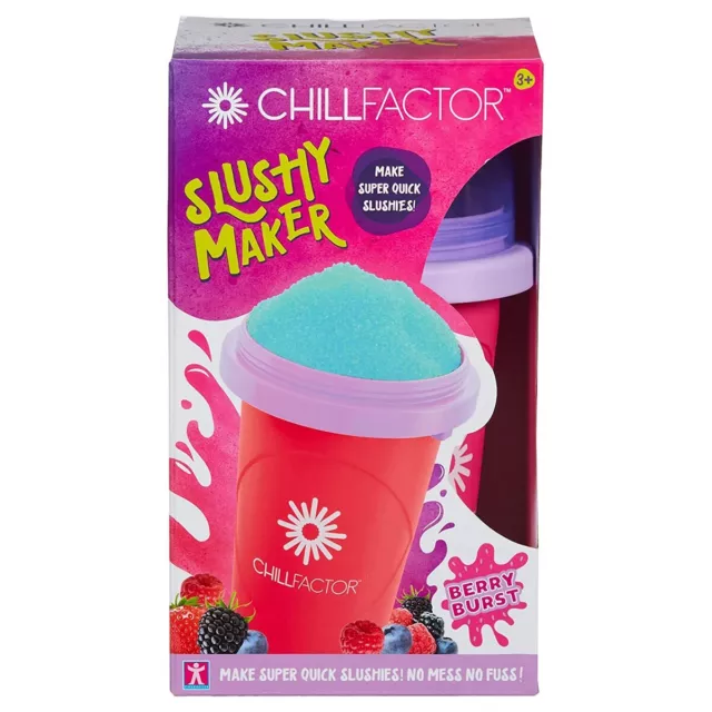 Chillfactor Slushy Maker - Berry Burst Party Reusable Squeeze Cup Slushy Maker