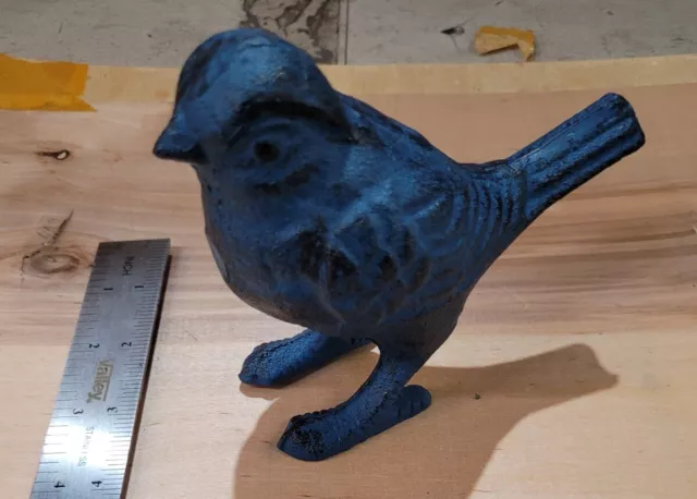 Cast Iron Blue Bird Statue