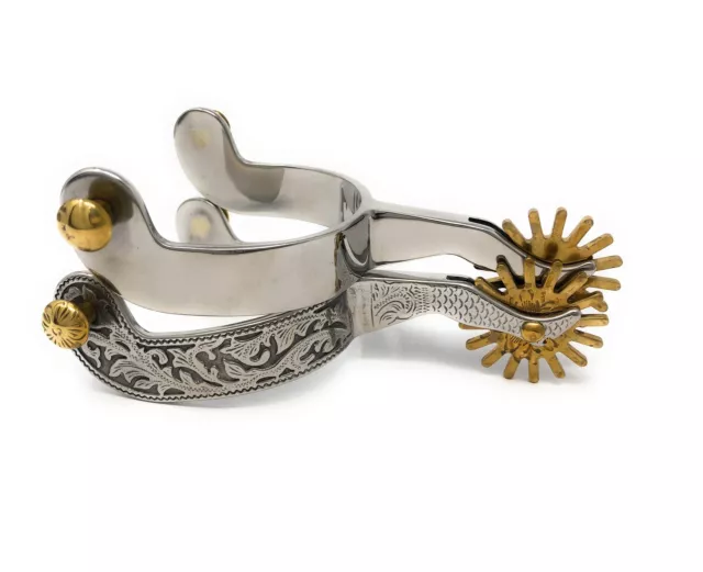 Mens Gal Leg Engraved Spurs
