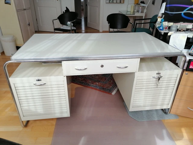 Kult: repräsentantiv: Vintage-Arztschreibtisch, 50er/ 60 J., midcentury, ab 6/23