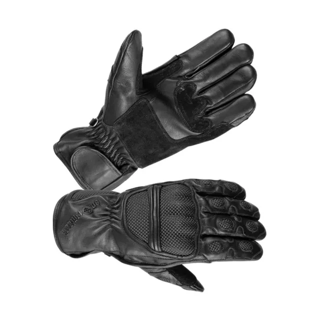 Police Riot Gloves Swat Training Hard Knuckle Carbon Fiber Combat Black Leather