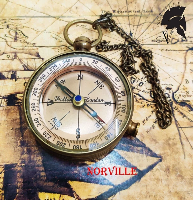 Antique Vintage brass compass 3" Nautical dollond london compass Collectible