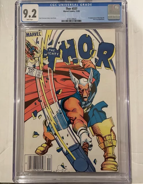 Thor 337 Newsstand CGC 9.2 1st Appearance of Beta Ray Bill Marvel 1983