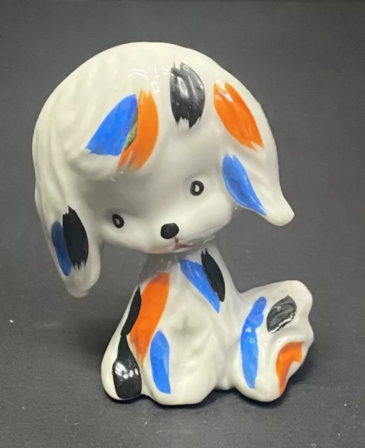 Vintage Ceramic Dog Figurine Hand Painted Made In Japan