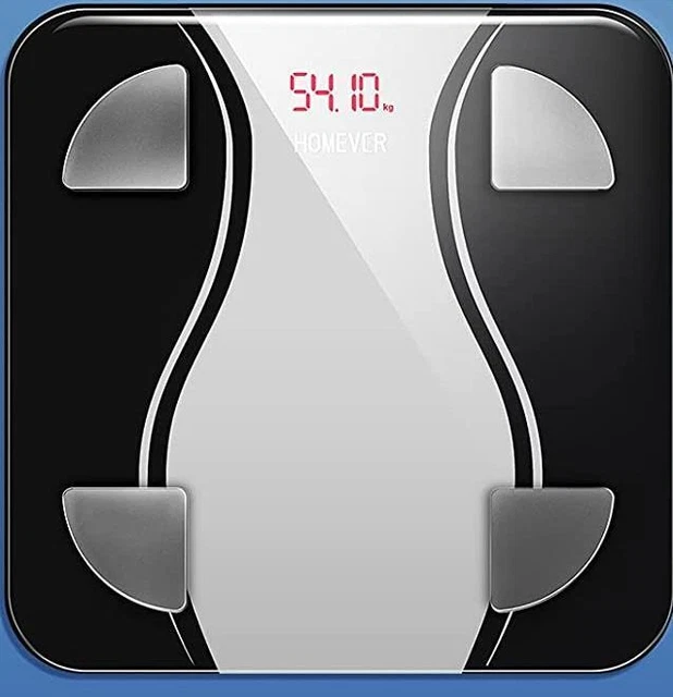 HOMEVER báscula digital báscula de persona báscula de grasa corporal con 15 datos 180 kg negra