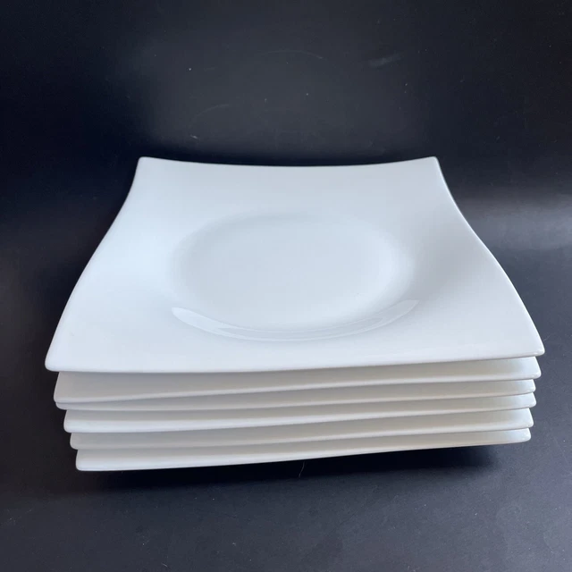 MAXWELL WILLIAMS MOTION Square Dinner Plates White 11” Lot Of 6 £46.02