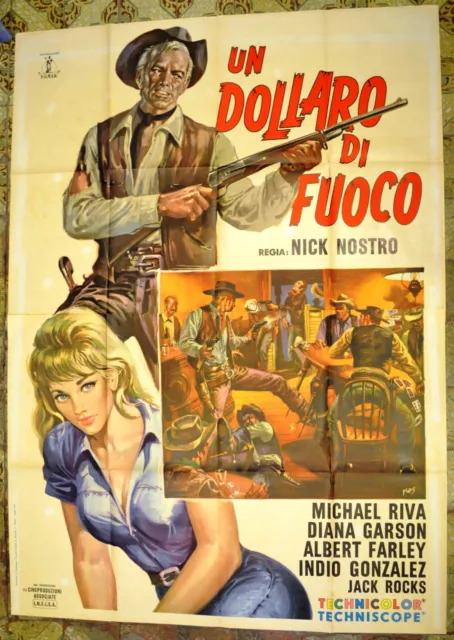 Manifesto Originale Un Dollaro Di Fuoco 66 Nick Nostro Western