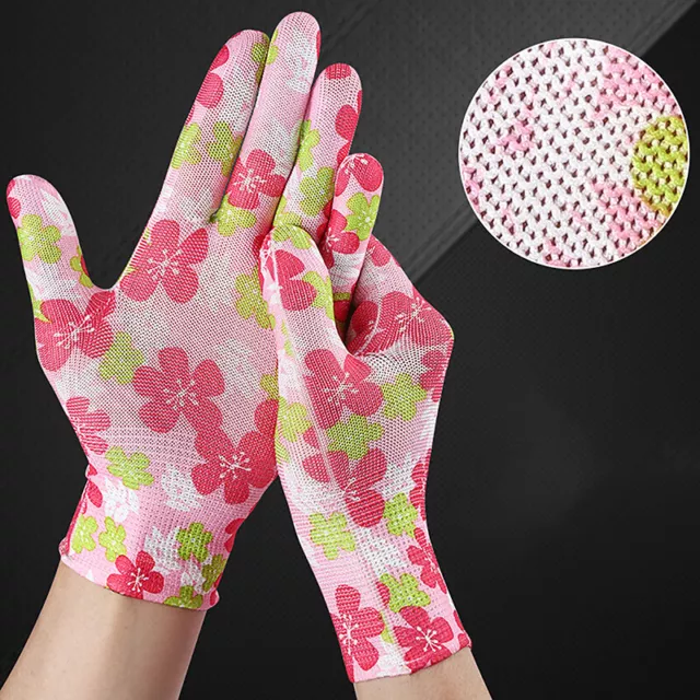 Planting Yard Cleaning Colorful Nylon Gloves Women Household Protection Glove  q
