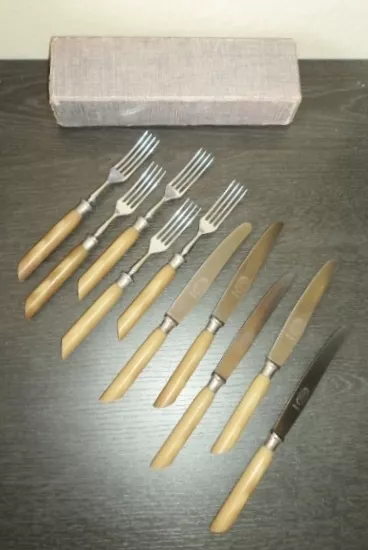 10-teiliges Besteckset mit Bakelit Griffen -  J.A. Schmidt & Söhne Solingen