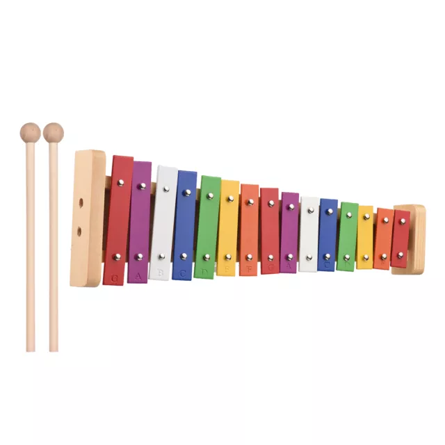 15 Notes Xylophone  Glockenspiel Chromatic Metal Xylophone With Mallets U1W4