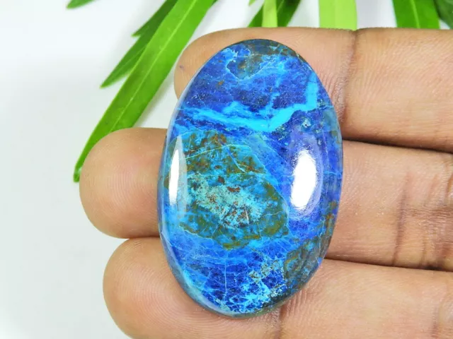 72Cts. AA++ Natural Azurite Crystal Oval Cabochon Loose Gemstone 25X40X06 MM