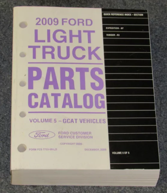 2009 Ford Ranger Expedition Parts Illustration & Text Catalog Manual