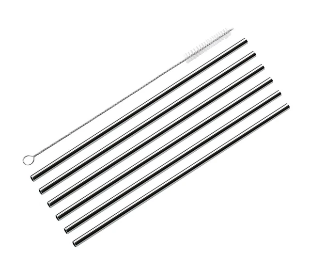 CILIO HAUSRAT Trinkhalme STEEL gerade - 6er Set (12Stück im Disp