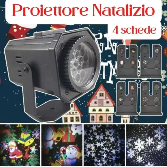 Proiettore Led Faretto Natalizio Per Interno Esterno Luci Natale Addobbi Stelle