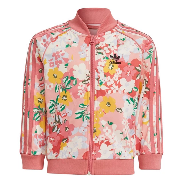 Adidas Originals AllOver Print Girls Floral Full Zip Jacket Size Small