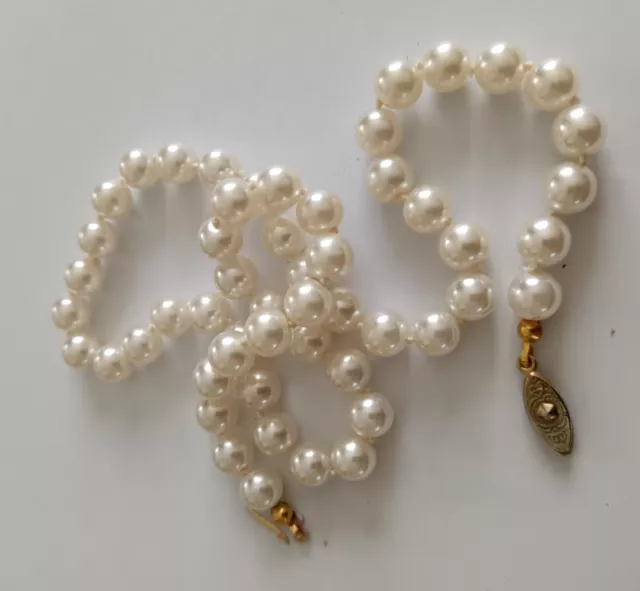 collier rétro de perles blanches de Majorque 3375