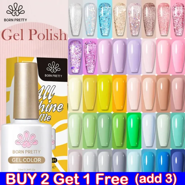 BORN PRETTY Nail Gel Nail Polish 10ML UV LED Soak Off Nail Varnish Top Coat Base