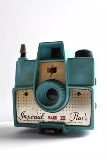 VTG 1950s Blue Imperial Mark XII Flash Film Camera | Made in USA