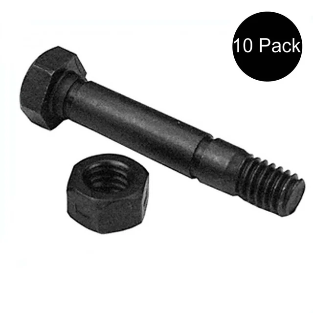 Set of (10) 2" X 5/16" Shear Pins w Nuts Fits John Deere Models 828D 924DE 1032D