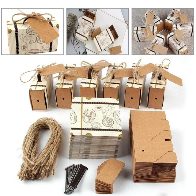 Cajas de caramelos mini tema viaje boda suministros de boda 10/20 piezas estilo elegante