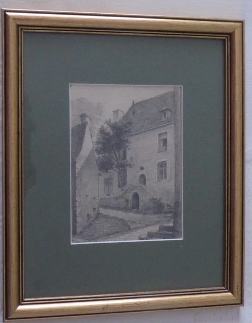 HENRI BOULAGE (1882-1967), Dessin Original au crayon de couleur, Rue