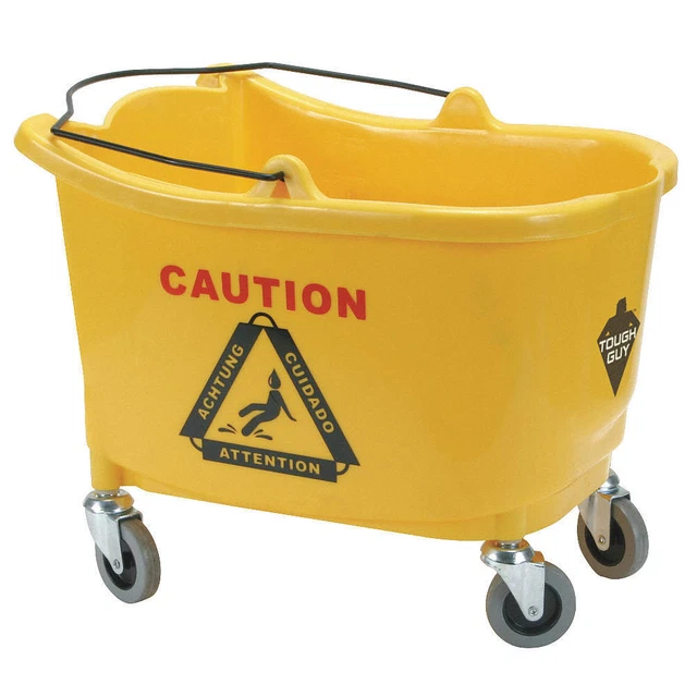TOUGH GUY 2PYH6 Mop Bucket,8-3/4 gal.,Yellow