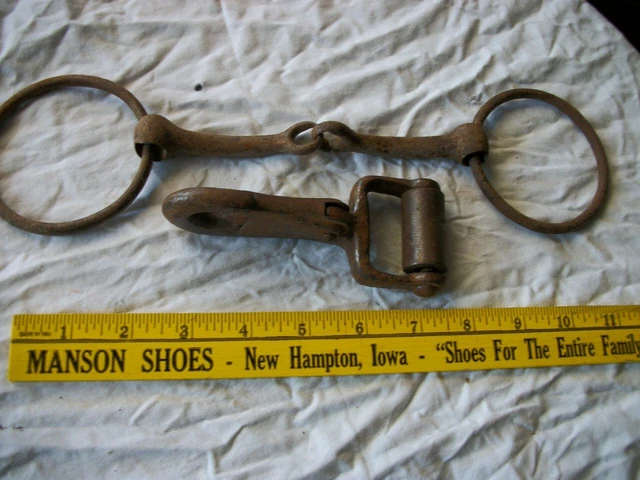 Vintage Horse Harness Snap And Vintage Bridle Bit, Old & Original