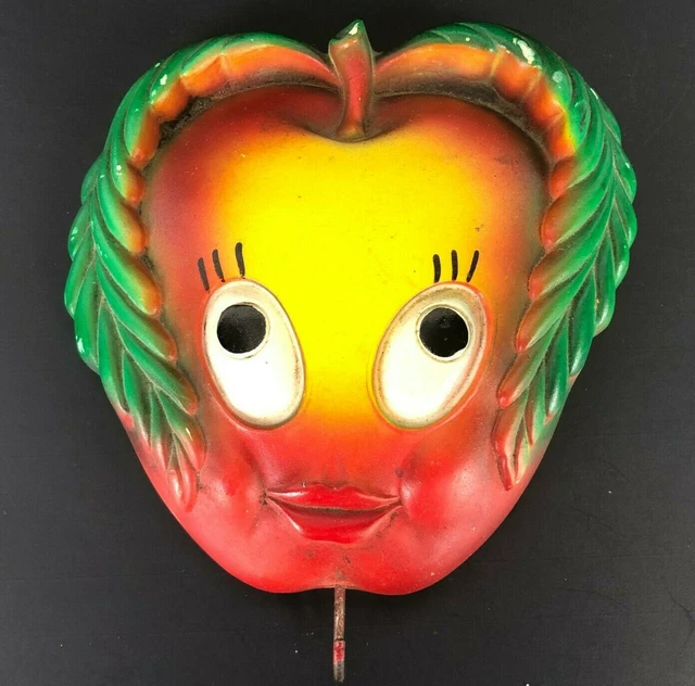 Vintage Chalkware Apple Face Hook RETRO Kitchen Hot Pad Holder Miller Chalk Ware