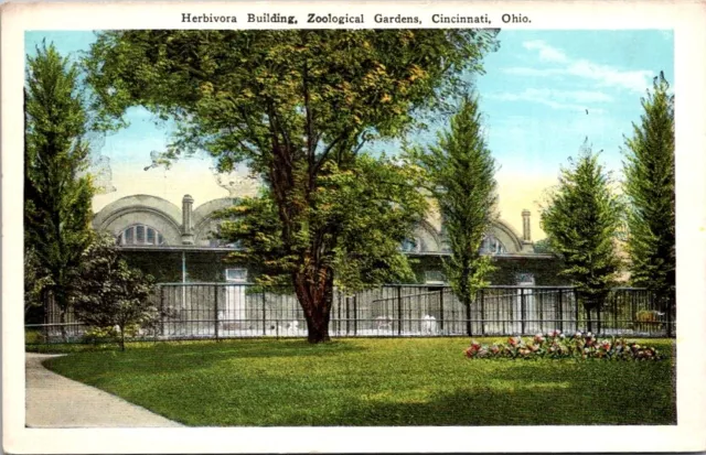 Postcard Herbivora Botanical Building Zoological Gardens Cincinnati Ohio OH V476